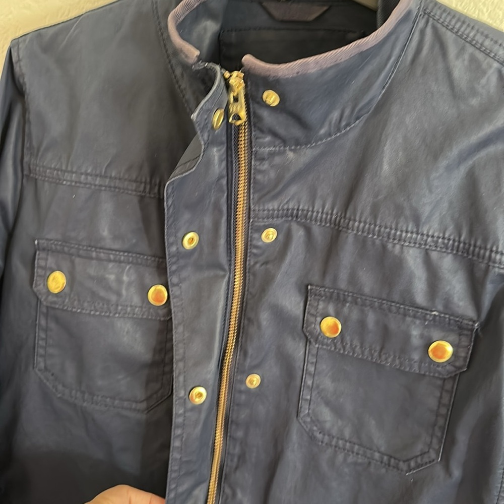J Crew Downtown Field jacket - waxed cotton navy blue - Picture 3 of 8